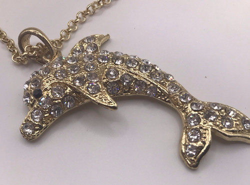 Ciondolo delfino con strass - ciondolo,