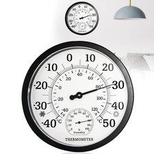 Termometro Esterno per Interni Ed Esterni, Grande: Analogico 2 in 1 Barometro, T