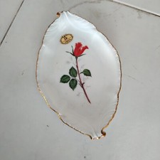 Piatto ovale piattino porcellana Limoges  finemente decorato cm 19x12