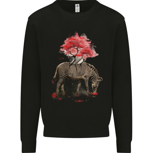 Zebra albero acquarello - e,
