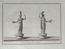 Incisione xviii sec statua - incisione,