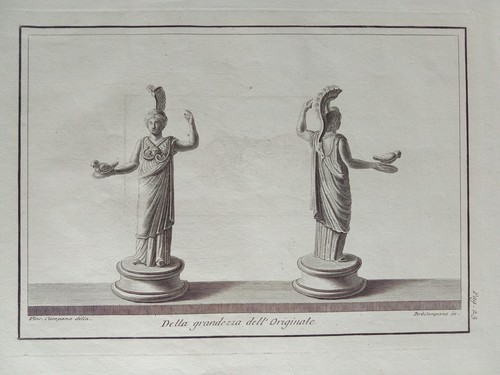 Incisione xviii sec statua - xviii,