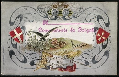 Cartolina artistica brigata - cartolina,