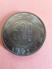 moneta 200 lire italiana del 1995