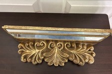 Mensola consolle espositore vintage specchiata dorata ornata oro usata in ottime condizioni