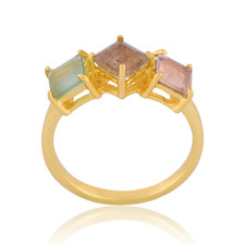 Anello oro giallo tre pietre