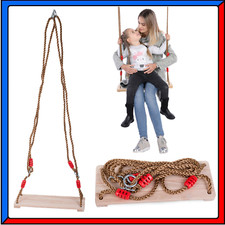 Altalena Sedile in Legno per Bambini Adulti Carico MAX 100Kg da Giardino Esterno