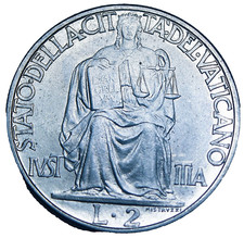 Vatican City 2 Lire, 1942 Gem