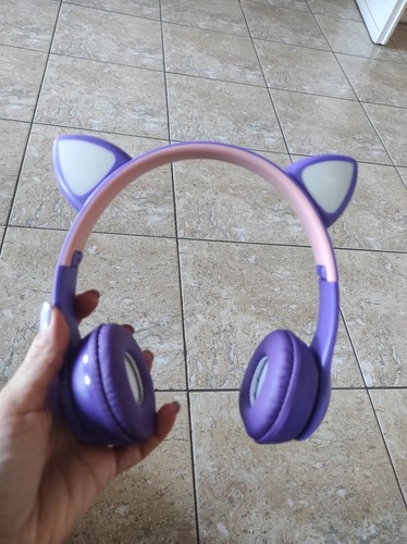 Cuffie viola led orecchie - led,
