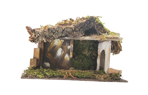 Capanna vuota per - presepe, con