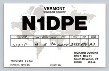 Ham Radio QSL N1DPE Vermont
