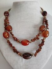 collana con pietre dure corniola chips pietra della luna mezzi cristalli CB/144