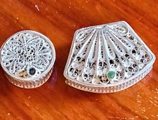 Coppia Scatoline Porta pillole Argento In Filigrana