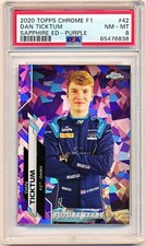 2020 Topps Chrome Sapphire F1 Dan Ticktum Purple Rc #42 (03/10) PSA 8 - POP 1