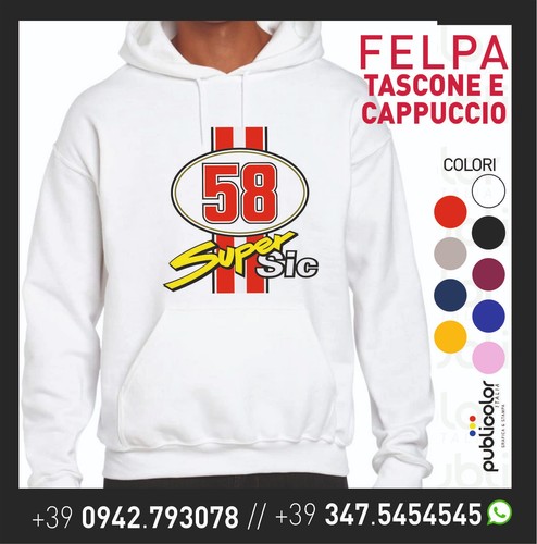 Felpa cappuccio tascone stampa - tascone,