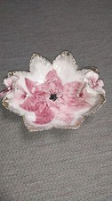 Vintage Capodimonte Italian Pottery Hand Crafted Floral Dish 8"