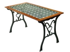 TAVOLO GHISA RATTAN  110XH60CM