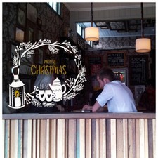 adesivi vetrine vetrofanie bar caffè decorazioni natalizie natale a0848