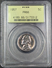 1957 Proof Jefferson Nickel 5C