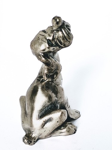 Statuina cane in metallo - statuina,