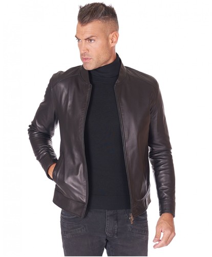Giacca vera pelle biker - in,