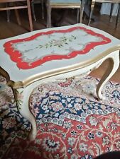 Antico Tavolino salotto veneziano dipinto. Comodino. 