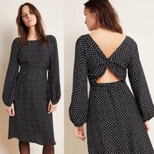By Anthropologie Agatha Abito Midi Ritagliato a Pois Tg 12 Modest Femminile