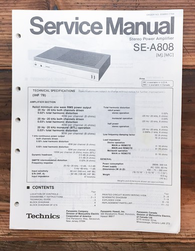 Technics a808 amplificatore - technics, se-a808