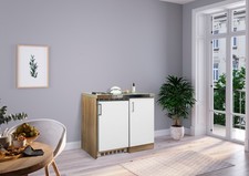 Cucina mini cucina singola angolo cottura dispensa rovere bianco Levin 100 cm Respkta