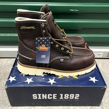 Stivali da lavoro antinfortunistici Thorogood 804-4940 uomo pelle WP mocassino acciaio taglia 11,5 D NUOVI