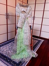 cerimonia abito vintage Amuleti in organza con sotto abito seta  e stola coord