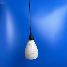 Lampadario lampada a sospensione pendente punto luce Nero e vetro bianco opaco