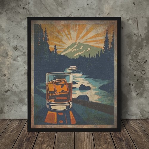 Vintage whiskey natura wall - vintage,