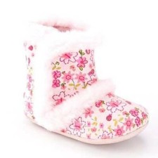 Stivaletti bambina scarpe culla bambino salto fagioli nobiltà rosa floreale nuovi $25-taglia 4