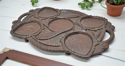 Antico legno grande vassoio - antico, di