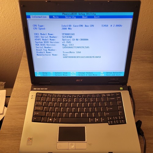 Acer travelmate 3260 laptop - 3260,