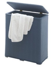 Cesto portabiancheria plastica biancheria accessori bagno ambrogio azzurro