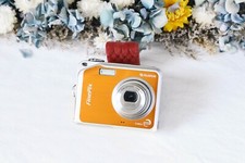🎦【Testato】FujiFilm FinePix V10 fotocamera digitale arancione inglese OK! Custodia e XD da 1 GB