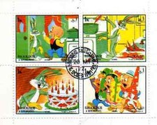 FRANCOBOLLI-QUARTINA-WALT DISNEY-SHARJAH- BUGS BUNNY