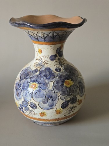 Vaso floreale vintage dipinto - vaso,