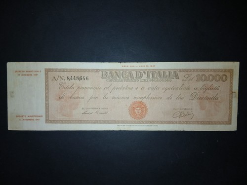 10000 lire titolo provvisorio - 10000,