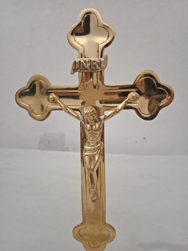Crocifisso ottone stile - crocifisso,