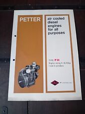 PETTER ENGINE TYPE PH MOTOR MOTOREN MOTEUR brochure originale inglese 