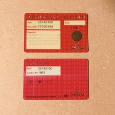 Omega Speedmaster Moon 35745100 Garanzia card - Vintage, Good Conditions C. 1861