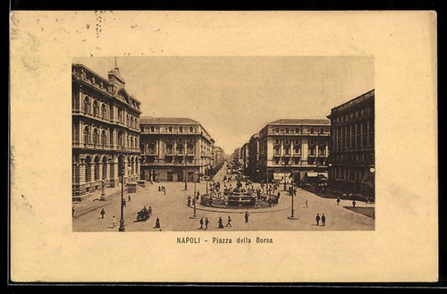 Cartolina napoli piazza della - napoli,,