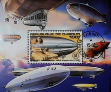 Djibouti Air Post 1980 Zeppelin Flight Used Sheet 14263
