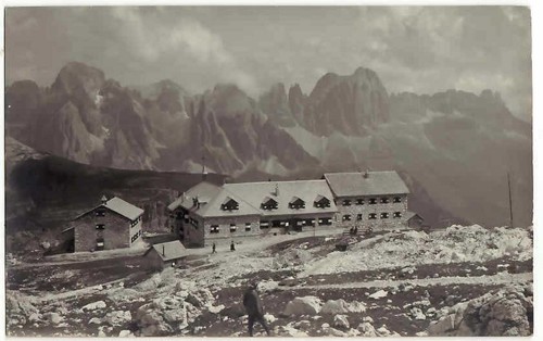 Schlernhaus con rosengarten - schlernhaus,