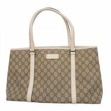 Borsa donna Gucci GG Supreme beige bianca PVC argento hardware autentica