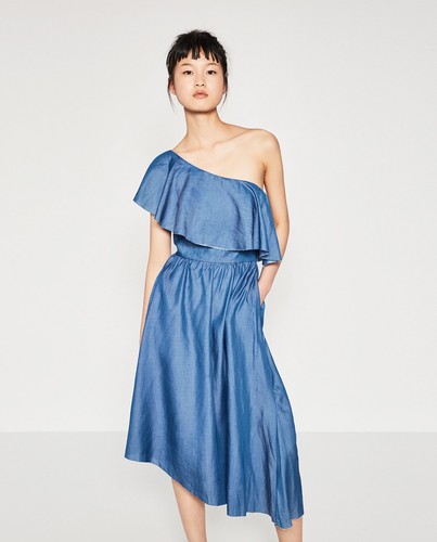 Abito midi zara donna - donna, blu