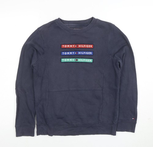 Felpa pullover blu tommy - blu,